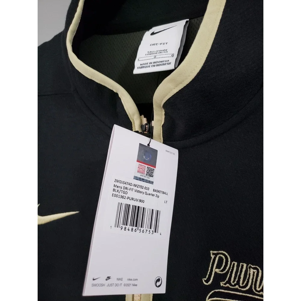 NEW‎ LARGE TALL PURDUE UNIVERSITY Shirt NCAA Basketball Quarter Zip Pullover